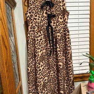 DAVI & DANI Leopard Print Sleeveless Dress